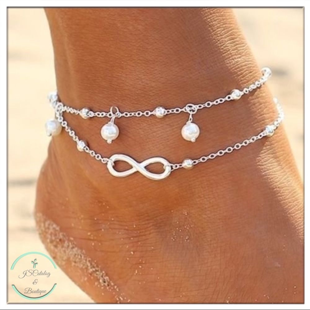3 For $20 Infinity With Pearls Alloy Anklet